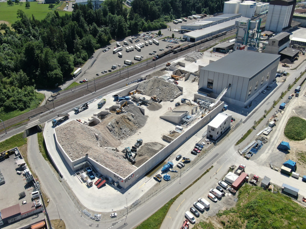 Aufbereitungsanlage aus der Vogelperspektive